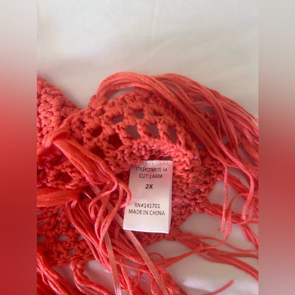 143 Story womens 2x crochet boho cropped tank - Picture 4 of 7